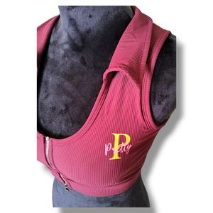 Collared Sports Top - Wine
